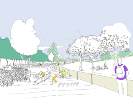 Illustration rue Domnolet-Lafarge et parc du quartier des Portes Ferrées Limoges - Agrandir l'image (fenêtre modale)