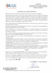 Décision concernant le versement d'une aide aux projets d'investissement immobilier touristique pour la société PDJ HOTEL