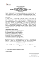 Référentiel M57 - Adoption du Règlement budgétaire et financier (RBF) de Limoges Métropole