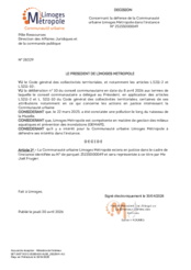 Décision concernant la défense de la Communauté urbaine Limoges Métropole dans l’instance N° 25155000049