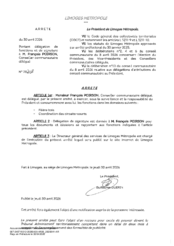 Arrêté portant délégation de fonctions et de signature à M. POIRSON François, Conseiller communautaire délégué