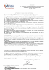 Décision de versement d'une aide aux projets d'investissement immobilier des activités commerciales SCI BEL-FONT