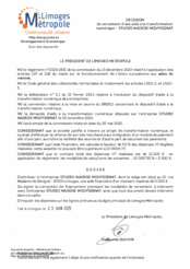 Décision de versement d'une aide à la transformation numérique - STUDIO NADEGE MOUYSSINAT