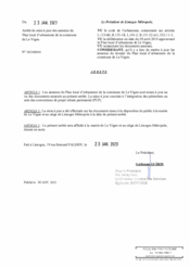 Arrêté de mise à jour des annexes du Plan local d'urbanisme de la commune de Le Vigen