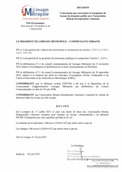 Décision concernant une convention d'occupation de locaux du domaine public avec l'association Réseau Entreprendre Limousin