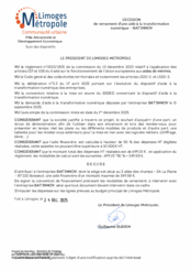 Décision de versement d une aide à la transformation numérique à l'entreprise BAT INNOV