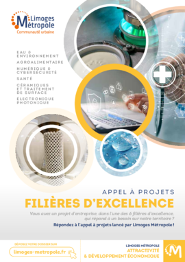 Flyer Appel à projet Filières d'excellence - Limoges Métropole - Agrandir l'image (fenêtre modale)