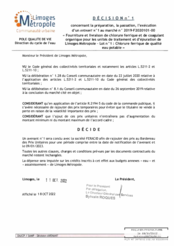 Décision n°1 concernant la préparation, la passation, l'exécution d'un avenant n°1 au marché n°2019-F2020101-00 «Fourniture et livraison de chlorure ferrique et de coagulant organique pour les unités de traitement et d'épuration de LM»