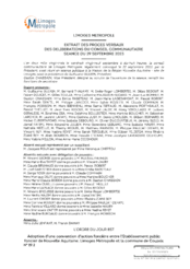 Adoption d'une convention d'action foncière entre l'Etablissement public foncier de Nouvelle Aquitaine, Limoges Métropole et la commune de Couzeix