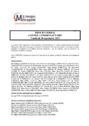 Procès-verbal du conseil communautaire du 30 septembre 2022