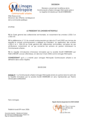 Décision concernant la défense de la Communauté urbaine Limoges Métropole suite à la requête introduite par ALLEZ ENERGIES