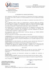 Décision de versement d'une aide à la transformation numérique - HYDRO SERVICE CONCEPT