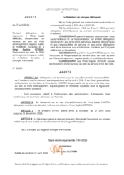 Arrêté portant délégation de signature à Mme Lucie MARTIN, Responsable de service et à Mme Sophie RITSON, Instructeur au sein du Pôle aménagement, espace public et mobilités durables à Limoges Métropole