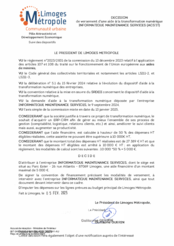 Décision concernant le versement d'une aide à la transformation numérique - INFORMATIQUE MAINTENANCE SERVICES