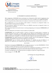 Décision de versement d'une aide à la transformation numérique FORMACOM